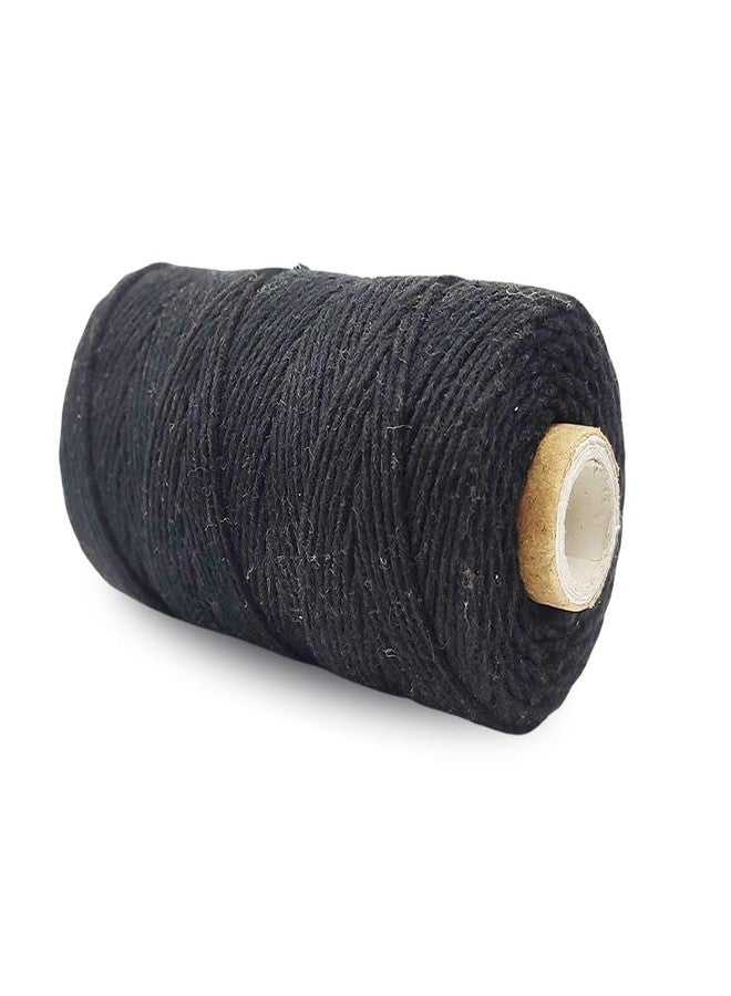 بوبيني | خيط أسود كالا داغا 2 مم لصنع القلائد والمجوهرات، خيط قطني أسود، خيط خرز للأساور، خيط حرير أنانت داغا (2 مم، 50 متر)